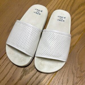 Janie and Jack kids White Slide Sandals